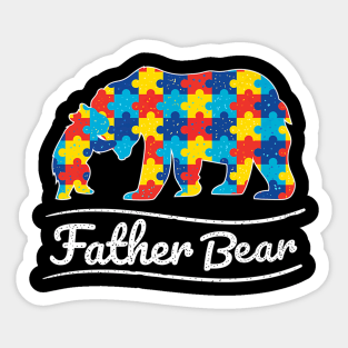 Father Autism Bear Fathers Day Sticker